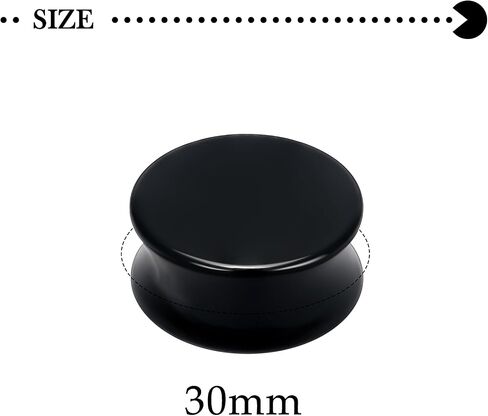 6G-30mm Solid Acrylic Black Gauges for Ear lightweight Tunnels Double Flared Saddle Ear Plugs Tunnels Earrings for Women Men in Kuwait