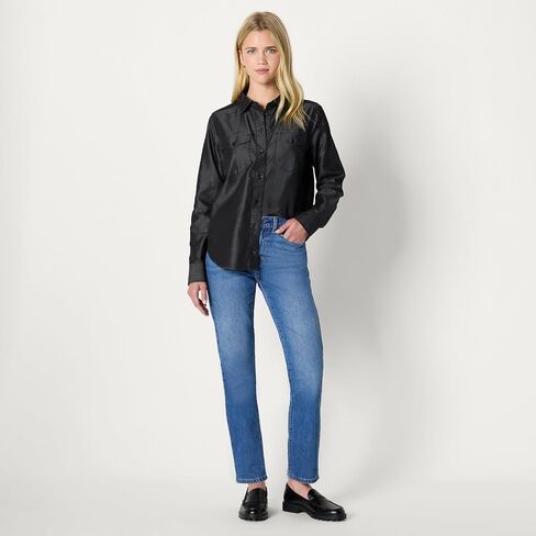 Amazon Essentials Women's Relaxed-Fit Denim Chambray Button-Down Long-Sleeve Shirt in Saudi Arabia