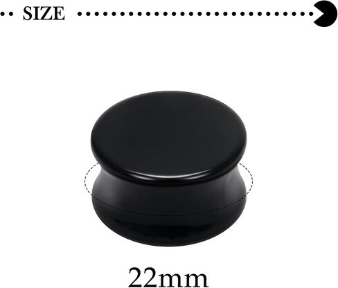 6G-30mm Solid Acrylic Black Gauges for Ear lightweight Tunnels Double Flared Saddle Ear Plugs Tunnels Earrings for Women Men in Kuwait