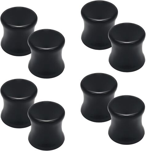 6G-30mm Solid Acrylic Black Gauges for Ear lightweight Tunnels Double Flared Saddle Ear Plugs Tunnels Earrings for Women Men in Kuwait