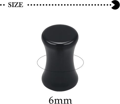 6G-30mm Solid Acrylic Black Gauges for Ear lightweight Tunnels Double Flared Saddle Ear Plugs Tunnels Earrings for Women Men in Kuwait
