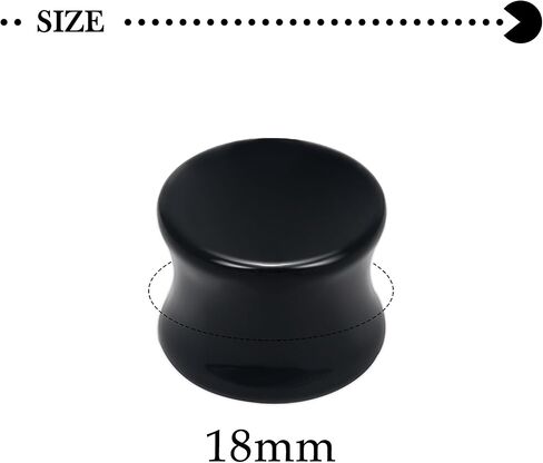 6G-30mm Solid Acrylic Black Gauges for Ear lightweight Tunnels Double Flared Saddle Ear Plugs Tunnels Earrings for Women Men in Kuwait