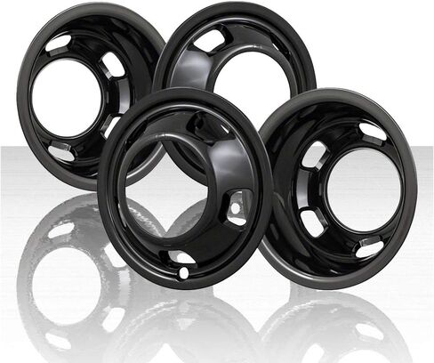 Set of 4 Gloss Black 5 Hand Hole 17" Wheel Simulators for Dodge Ram 3500 2003-18 in Kuwait