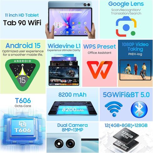 Blackview Android 13 Tablet, 10.1 inch Rugged Tablet, 13000 mAh Battery Octa-core Tablet,16GB RAM+128GB ROM+1TB Expand Android Tablet, 16MP+13MP Camera Waterproof Tablet, 4GLTE/5G WiFi/OTG-Orange in Saudi Arabia