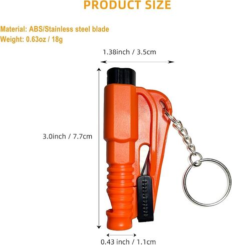 Emergency Keychain, Glass Breaker Seatbelt Cutter Key Chain, Escape Tool Keychain with Whistle, Car Accessories in Saudi Arabia
