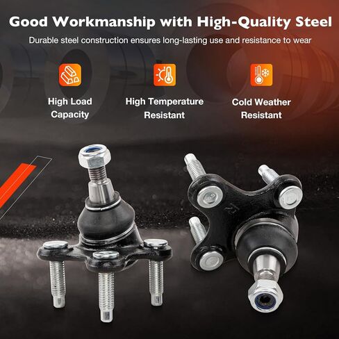 2PCS Front Lower Ball Joint Compatible with Volkswagen Jetta 2005–2018 Passat Golf GTI Beetle Audi A3 Q3 Quattro Replace K80662 K80663 in Saudi Arabia