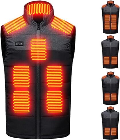 Men's Heated Vest USB Electric Rechargeable Jacket Lightweight Winter Thermal Heating Warming Outdoor Work Vests in Saudi Arabia