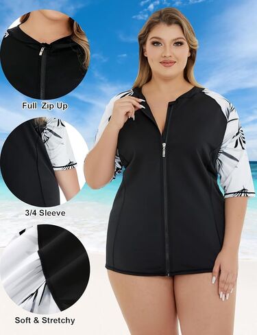 نمط كوكوشي النسائي 1/4 حارس رحل للنساء للنساء قمصان السباحة الطويلة UV حماية الشمس in Kuwait