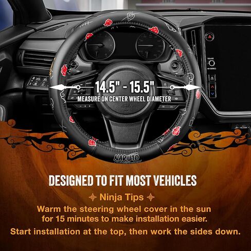 Naruto Shippuden Car Steering Wheel Cover, 15 Inch Anime Steering Wheel Cover, Cushioned Soft Comfortable Cover Anime Car Accessories for Men Women, Akatsuki in Saudi Arabia