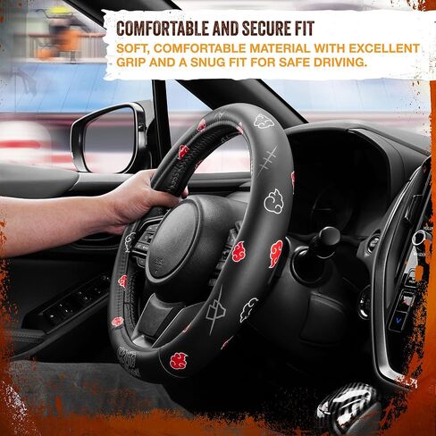 Naruto Shippuden Car Steering Wheel Cover, 15 Inch Anime Steering Wheel Cover, Cushioned Soft Comfortable Cover Anime Car Accessories for Men Women, Akatsuki in Saudi Arabia