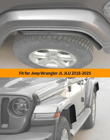 Hoolcar Front & الخلفي Fender Flares متوافق مع 2018-2025 Jeep Wrangler JL & JLU Unlimited ، مجموعة بطانة على الطرق الوعرة 4 أجهزة. in Saudi Arabia