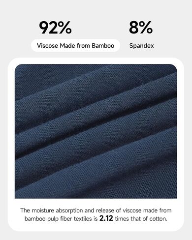 5 Pack Men's Underwear,Rayon Made from Bamboo Cool Boxer Briefs,Ultra Soft,Breathable,No Riding Up Long Leg in Kuwait