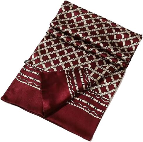 Men's 100 Silk Long Scarf Double Layer Neckerchief in Saudi Arabia