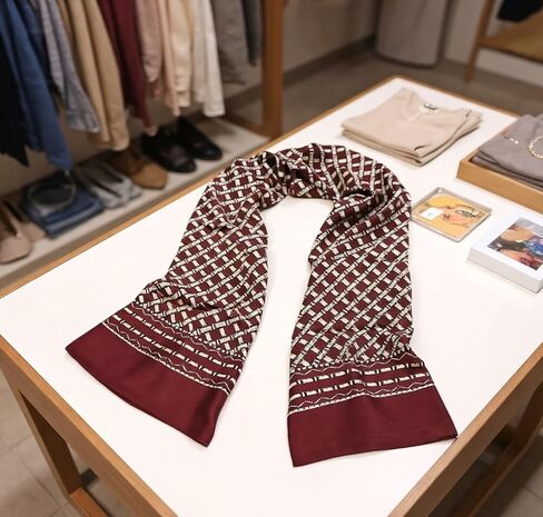 Men's 100 Silk Long Scarf Double Layer Neckerchief in Saudi Arabia