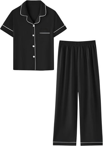 Umeyda Boys 100% Cotton Pajamas Short Sleeve and Long Pants 2-Piece PJ Set Kid Sleepwear Ages 4-12 in Saudi Arabia