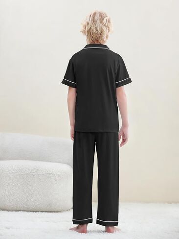 Umeyda Boys 100% Cotton Pajamas Short Sleeve and Long Pants 2-Piece PJ Set Kid Sleepwear Ages 4-12 in Saudi Arabia