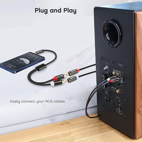 Devinal 3.5mm Female to RCA Stereo Cable, Dual RCA to Female 3.5mm AUX Auxiliary adapter Connector Plug Wire Cord Bi-Directional 12 inch 30cm (2 pack) in Kuwait