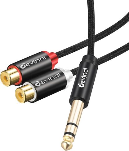 Devinal 3.5mm Female to RCA Stereo Cable, Dual RCA to Female 3.5mm AUX Auxiliary adapter Connector Plug Wire Cord Bi-Directional 12 inch 30cm (2 pack) in Saudi Arabia