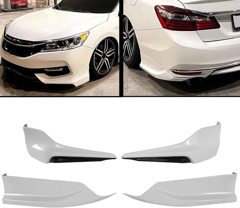 Front & Rear Bumper Splitter Lip 4PCS for Honda Accord 4 Door Sedan 2016-2017 HFP Style Front & Rear Side Corner Spats Apron (Black+White) in Saudi Arabia