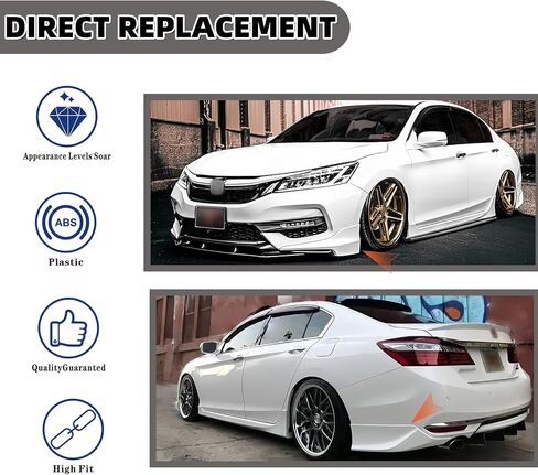 Front & Rear Bumper Splitter Lip 4PCS for Honda Accord 4 Door Sedan 2016-2017 HFP Style Front & Rear Side Corner Spats Apron (Black+White) in Saudi Arabia