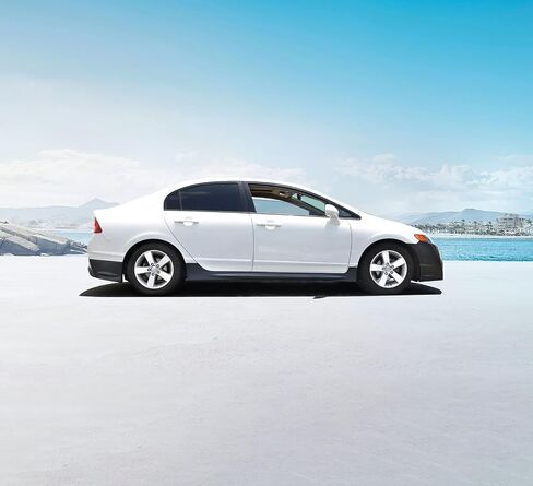 Side Skirts Compatible with 2006-2011 Honda Civic 4 Door Sedan, PP Black Side Bottom Line Extension by IKON MOTORSPORTS, 2007 2008 2009 2010 in Saudi Arabia
