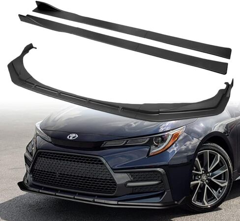 Q1-TECH, 9-Piece Front Bumper Lip & Side Skirt Extensions Diffuser Compatible with 2020-2025 Toyota Corolla XSE/SE Model Only, Front Bumper Lip Spoiler Air Chin Body Splitter ABS (Painted Black) in Saudi Arabia