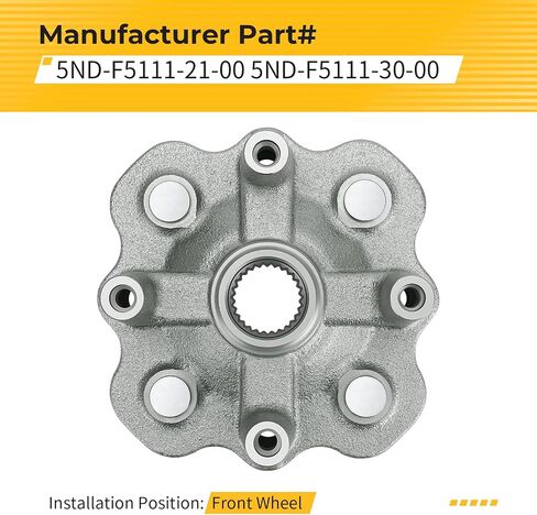 M MATI Front Left/Right Hub for Yamaha Grizzly 350 400 450 2007-2014 W-olverine 350 450 2006-2010 Kodiak 400 450 Bruin 350 2003-2006 Big Bear 400 2007-2012 5ND-F5111-21-00 5ND-F5111-30-00 in Saudi Arabia