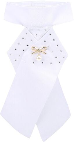 Horse Riding Stock Tie, Equipment Necktie Collar, Horse Riding Stock Tie Equestrian Pre Tied Cotton Necktie for Adult (White) in Saudi Arabia