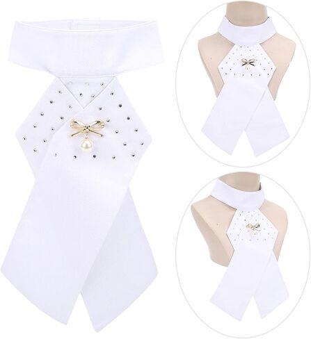 Horse Riding Stock Tie, Equipment Necktie Collar, Horse Riding Stock Tie Equestrian Pre Tied Cotton Necktie for Adult (White) in Saudi Arabia