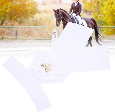 Horse Riding Stock Tie, Equipment Necktie Collar, Horse Riding Stock Tie Equestrian Pre Tied Cotton Necktie for Adult (White) in Saudi Arabia