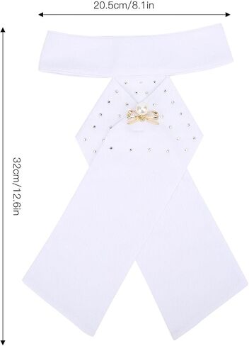 Horse Riding Stock Tie, Equipment Necktie Collar, Horse Riding Stock Tie Equestrian Pre Tied Cotton Necktie for Adult (White) in Saudi Arabia