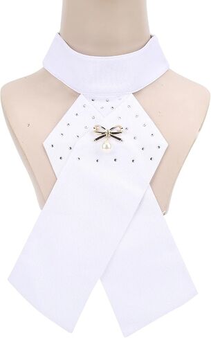 Horse Riding Stock Tie, Equipment Necktie Collar, Horse Riding Stock Tie Equestrian Pre Tied Cotton Necktie for Adult (White) in Saudi Arabia