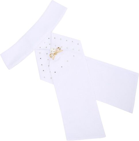 Horse Riding Stock Tie, Equipment Necktie Collar, Horse Riding Stock Tie Equestrian Pre Tied Cotton Necktie for Adult (White) in Saudi Arabia