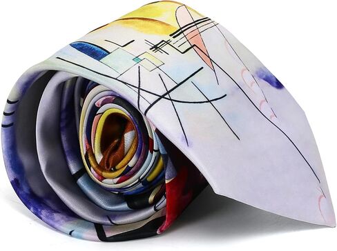 Kandinsky Art Tie - Abstract Painting Necktie للرجال | هدية فنية حديثة ملونة للمعلمين والفنانين والمصممين in Saudi Arabia
