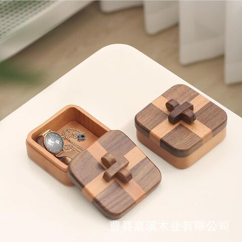 Wooden Jewelry Box-Keepsake Organizer for Rings, Necklaces,Keys,Treasures for Weddings,Engagements,Anniversaries for Women Men (B) in Saudi Arabia