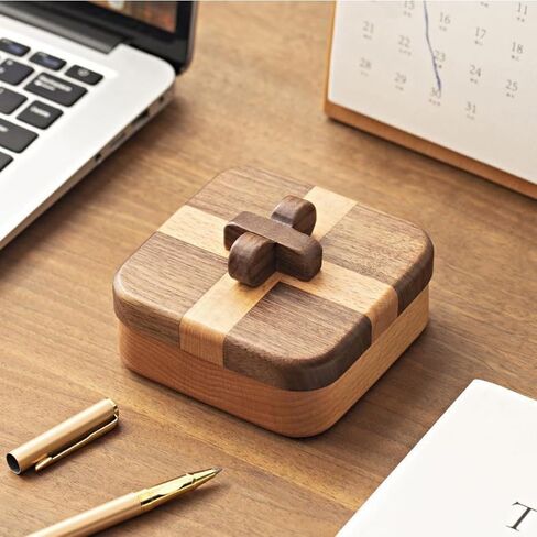 Wooden Jewelry Box-Keepsake Organizer for Rings, Necklaces,Keys,Treasures for Weddings,Engagements,Anniversaries for Women Men (B) in Saudi Arabia
