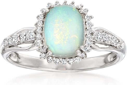 Ross-Simons Ethiopian Opal and .35 ct. t.w. White Topaz Ring in Sterling Silver in Saudi Arabia