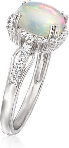 Ross-Simons Ethiopian Opal and .35 ct. t.w. White Topaz Ring in Sterling Silver in Saudi Arabia