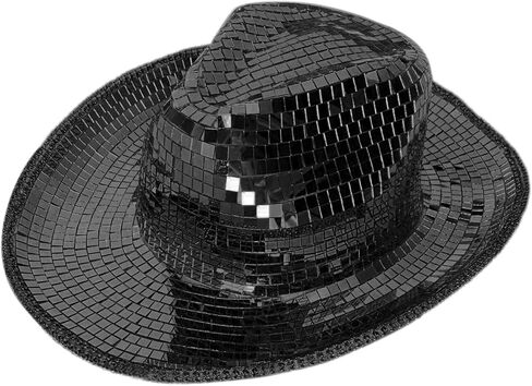Vacation Cowboy Hat Mirrored Reflective Disco Ball Surprise Girl Boys Cowgirl Hat For Carnivals Music Festival Disco Party Hats in Saudi Arabia