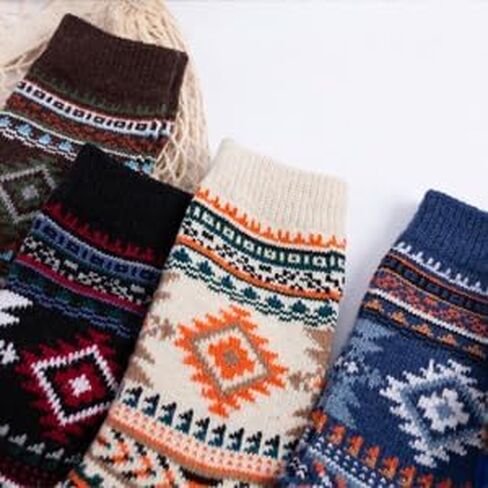 ICEIVY Socks For Women Wool Winter Warm Thick Thermal Casual Comfy Crew Vintage Fuzzy Socks Gifts for Women in Saudi Arabia