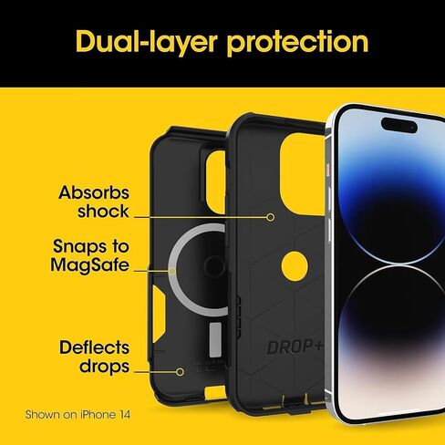 OtterBox iPhone 15 Pro MAX Commuter Series Case - MagSafe Edition - Blue, Slim & Tough, Pocket-Friendly, with Port Protection - Crisp Denim in Saudi Arabia