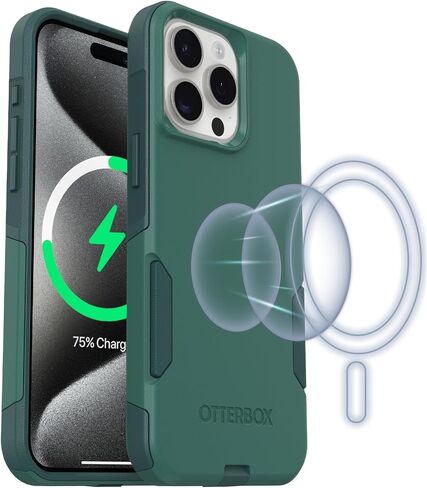 OtterBox iPhone 15 Pro MAX Commuter Series Case - MagSafe Edition - Blue, Slim & Tough, Pocket-Friendly, with Port Protection - Crisp Denim in Saudi Arabia