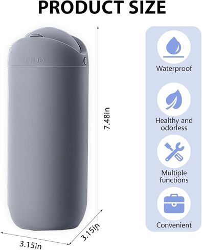 Car Trash Can with Lid, Silicone Leakproof Mini Round Vehicle Garbage Bin for Cup Holder, Portable Automotive Interior Waste Storage & Organizers Accessories, Universal Fit (Purple) in Saudi Arabia