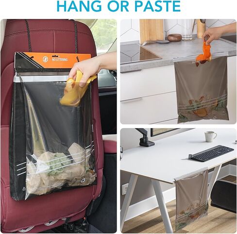 25 Pcs Disposable Car Trash Bag - Large Capacity - Car Garbage Bag Hanging from Headrest - Easy to Stick-On, Leakproof, Smellproof Car Trash Can, Puke Bags - Ideal for Travel, Camping, and Home Use in Saudi Arabia