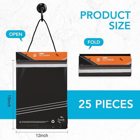 25 Pcs Disposable Car Trash Bag - Large Capacity - Car Garbage Bag Hanging from Headrest - Easy to Stick-On, Leakproof, Smellproof Car Trash Can, Puke Bags - Ideal for Travel, Camping, and Home Use in Saudi Arabia