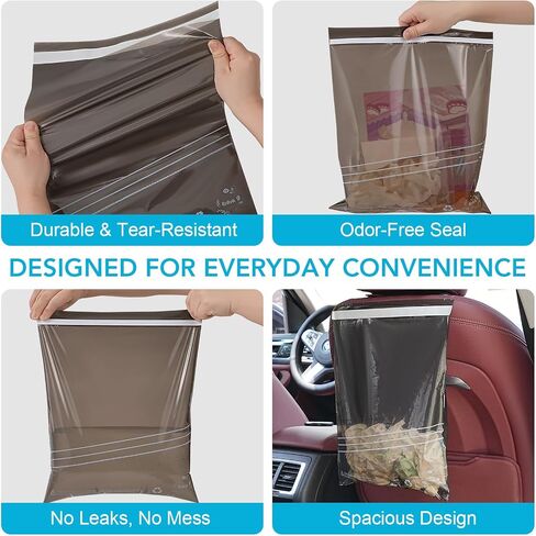 25 Pcs Disposable Car Trash Bag - Large Capacity - Car Garbage Bag Hanging from Headrest - Easy to Stick-On, Leakproof, Smellproof Car Trash Can, Puke Bags - Ideal for Travel, Camping, and Home Use in Saudi Arabia