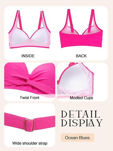 Ocean Blues Women's Supportive Bikini Top Molded Swimsuit Top Without Wire in Saudi Arabia