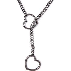 Heart Slip Chain Necklaces for Women,Stainless Steel Adjustable Lariat Heart Y-Necklace,Punk Gothic Cuban Collar Choker Necklace for women in Kuwait