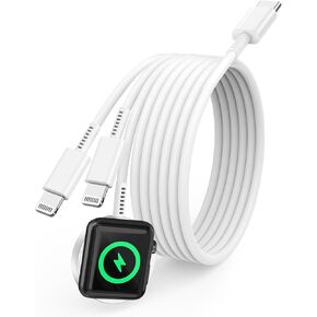 كابل شاحن ساعة Apple الجديد، 1 حزمة USB C شاحن iWatch المغناطيسي سلك شحن سريع، كابل شحن لاسلكي محمول متوافق مع Apple Watch Series 9/8/7/6/SE/SE2/5/4/3/2/1-3FT- أزرق in Kuwait