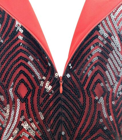 LELOVEFU 1920s Art Deco Fringed Sequin Dress 20s Flapper Gatsby Costume Dress w/ 20s Accessories Set … in Kuwait